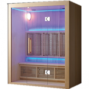 New Double Room Dry Infrared Steam Sauna Room with Glass Door for Sale