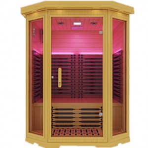 New Double Room Dry Infrared Steam Sauna Room with Glass Door for Sale