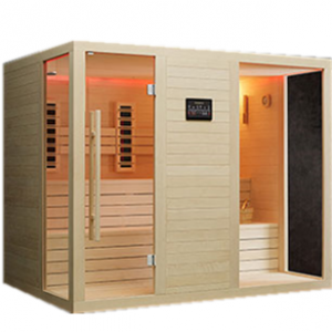 New Double Room Dry Infrared Steam Sauna Room with Glass Door for Sale