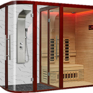 Sauna Infrared Manufacturer –  Hemlock Wood/Red Cedar Sauna Cabin with Heater 3800W  – Nicest