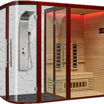 China wholesale Infrared Sauna Room 3 Persons Manufacturers –  Hemlock Wood/Red Cedar Sauna Cabin with Heater 3800W  – Nicest